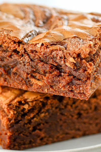 stack of nutella brownies