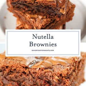 collage of nutella brownies