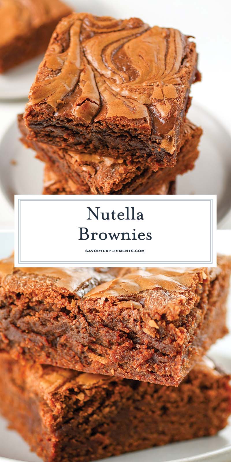 collage of nutella brownies