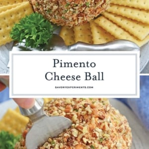 collage of pimento cheese ball for pinterest