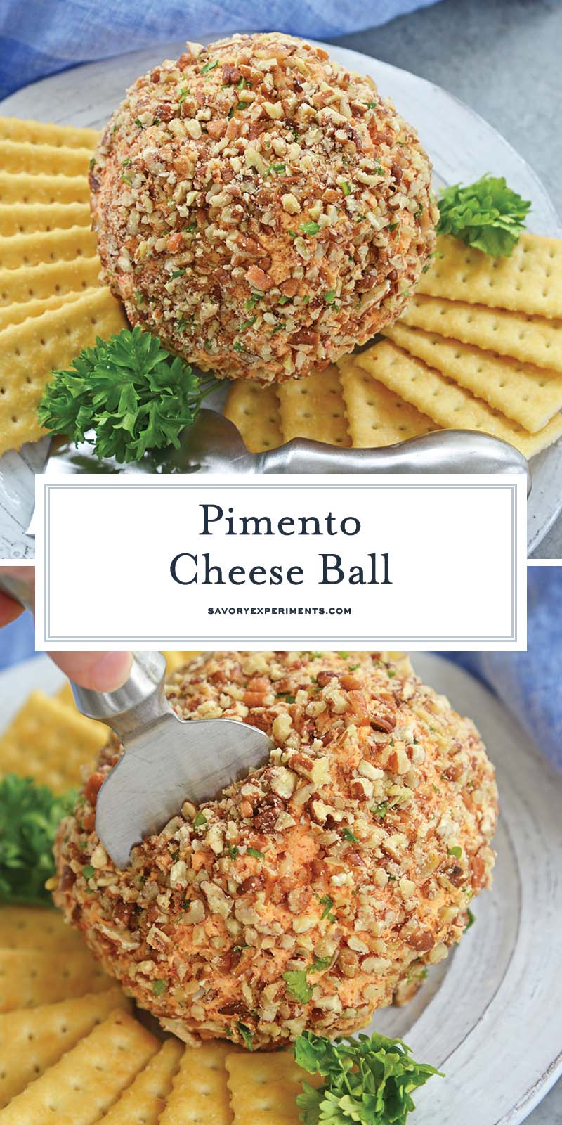 collage of pimento cheese ball for pinterest