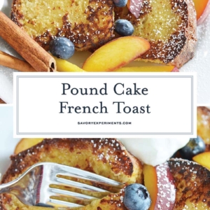 collage of pound cake french toast for pinterest