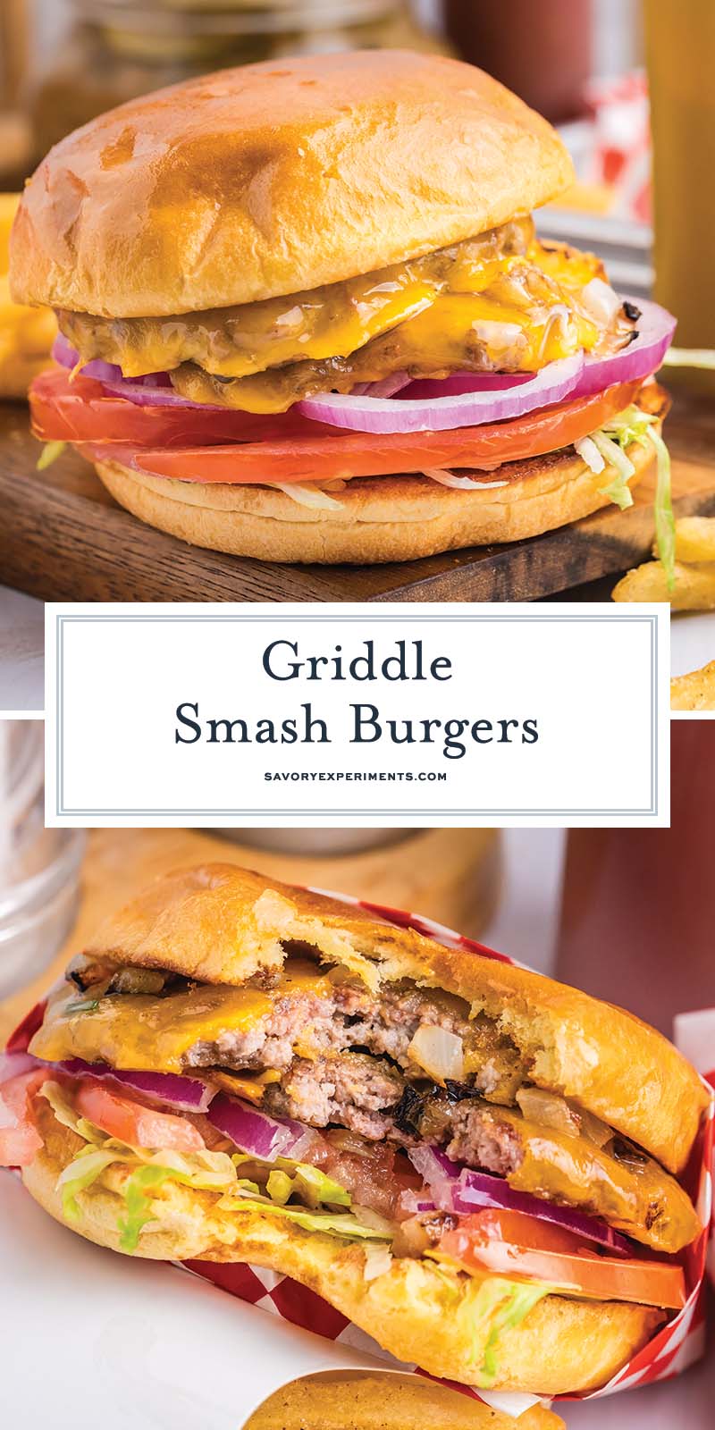 collage of smash burgers