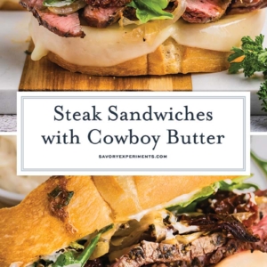 collage of steak sandwiches