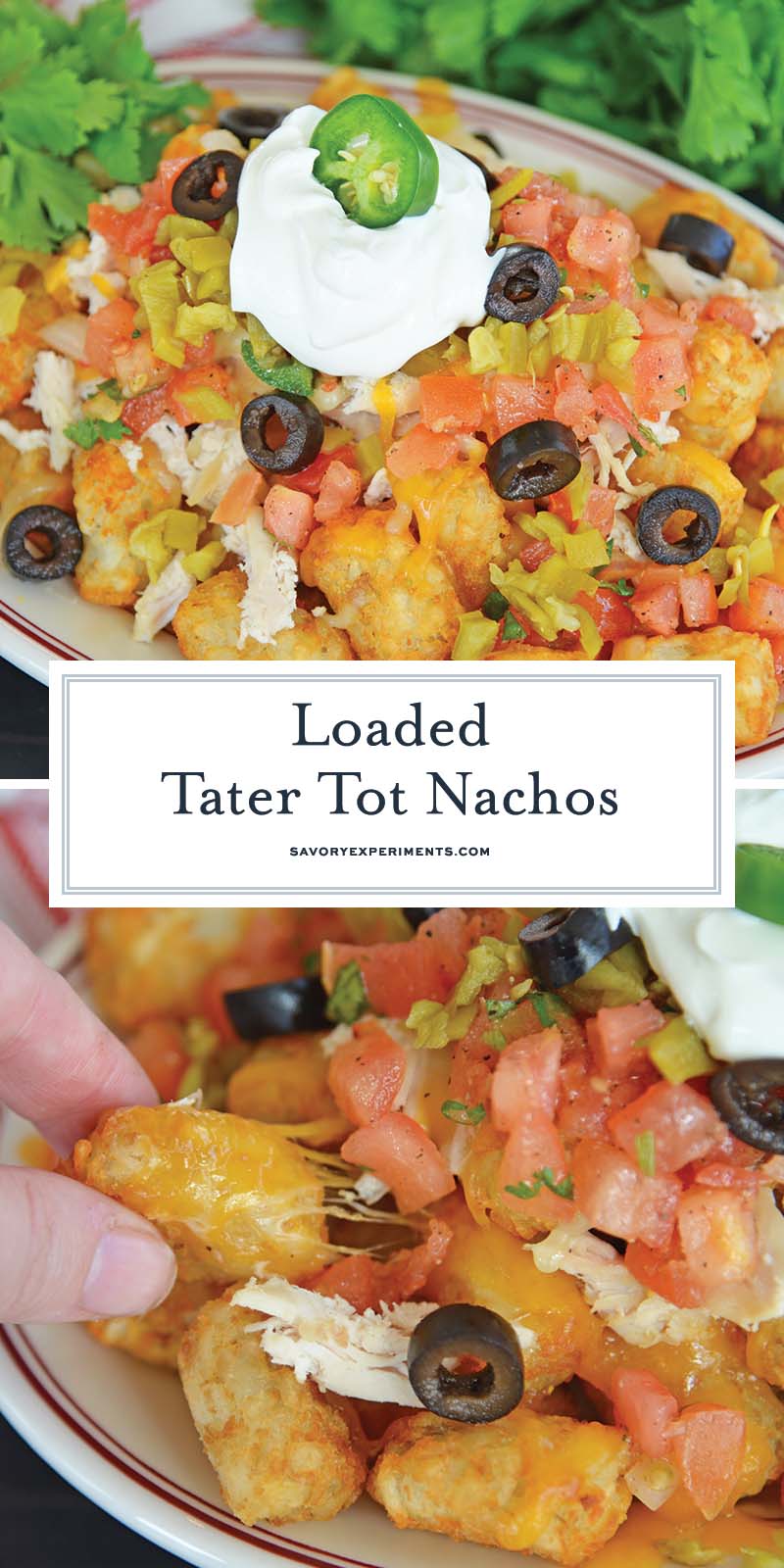 collage of Loaded Tater Tot Nachos for Pinterest