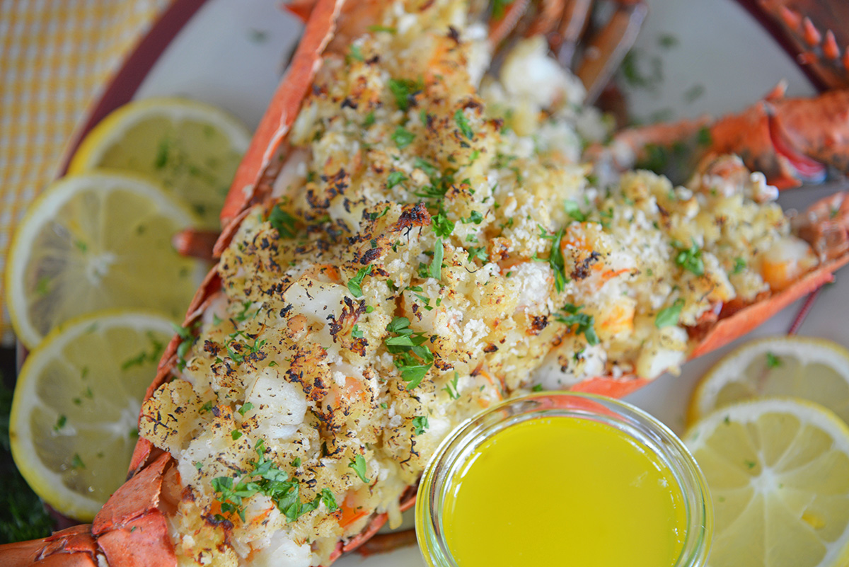 lemon butter stuffed lobster