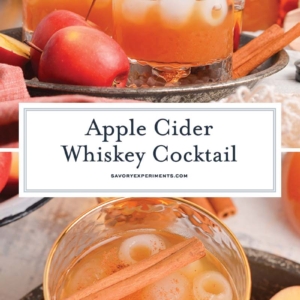 collage of apple cider whiskey cocktails