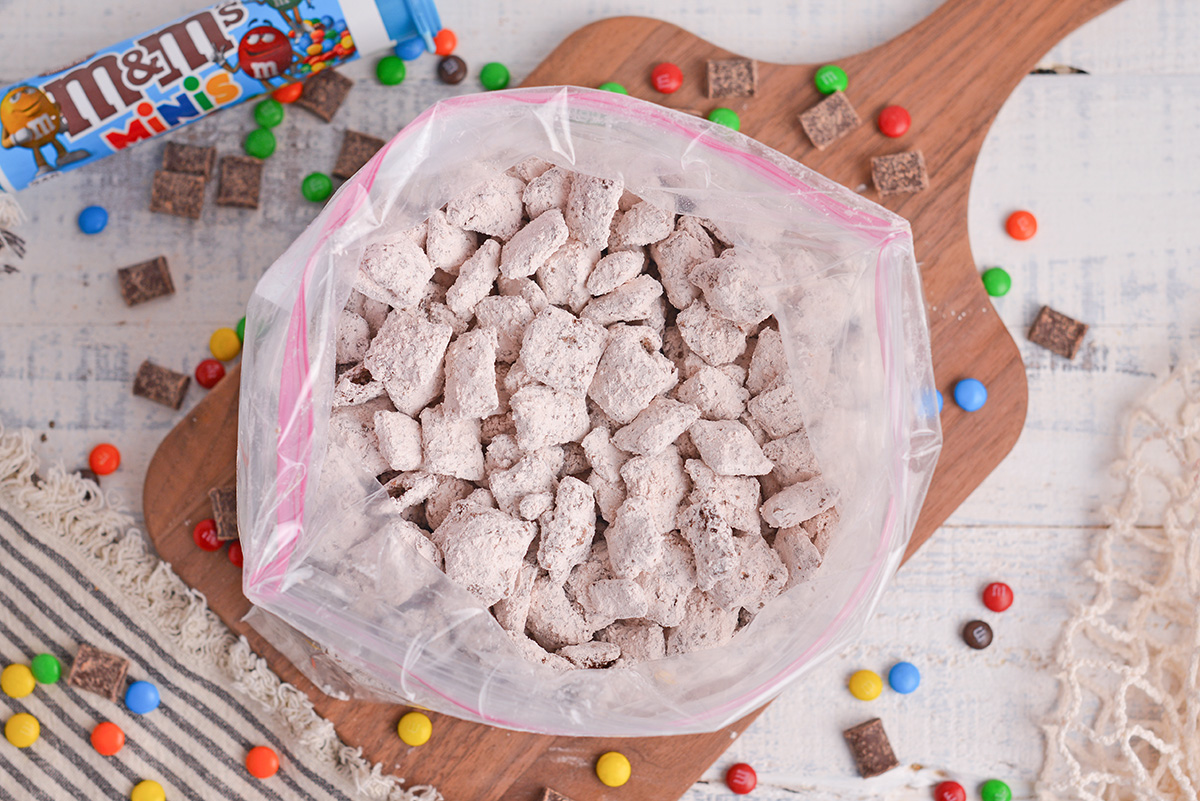 muddy buddies in ziplock bag