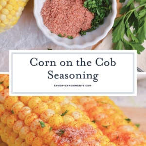 collage of corn on the cob seasoning