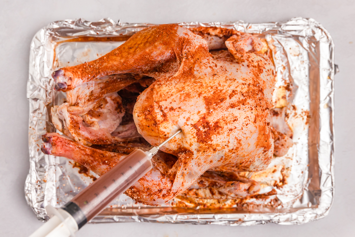 injection added to seasoned turkey