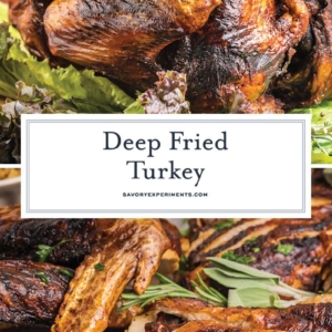 collage of deep fried turkey