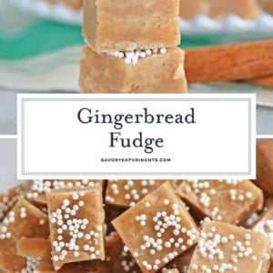 collage of Gingerbread fudge made the the old fashioned way