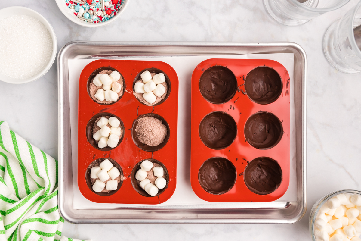 chocolate in sphere molds