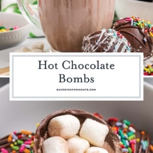 collage of hot chocolate bombs