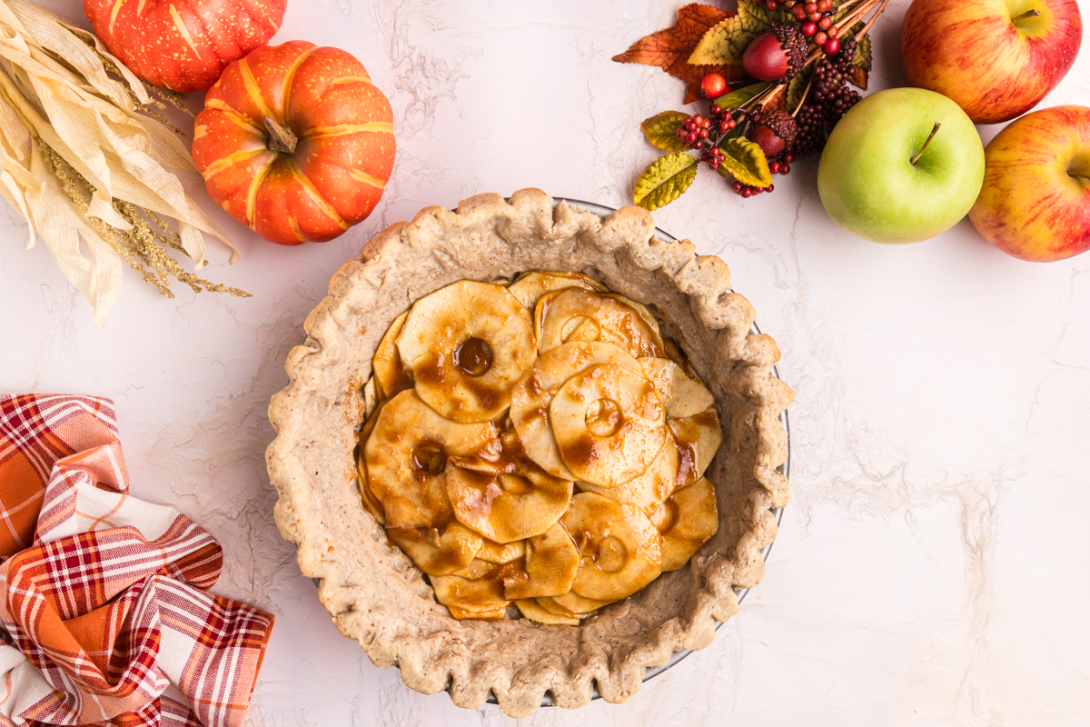 apple slices in pie