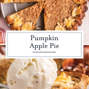 collage of pumpkin apple pie