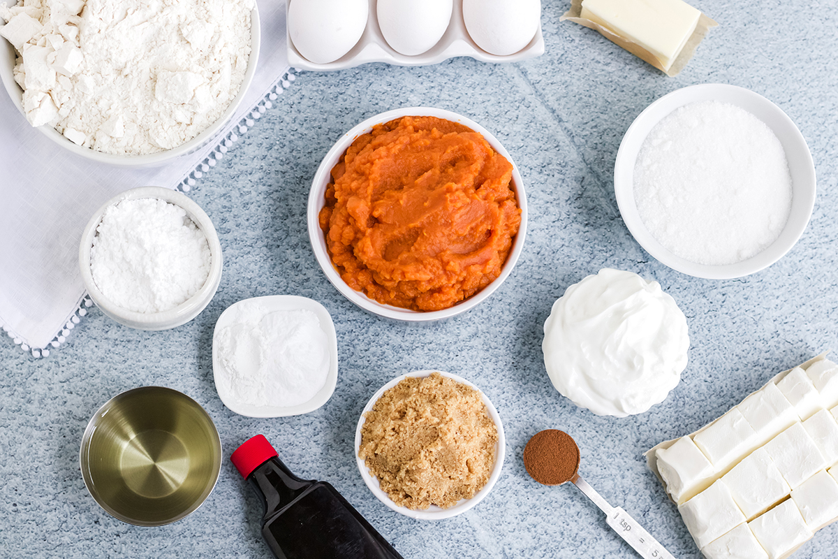 ingredients for pumpkin cream cheese pound cake