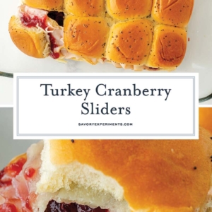 collage of turkey cranberry sliders