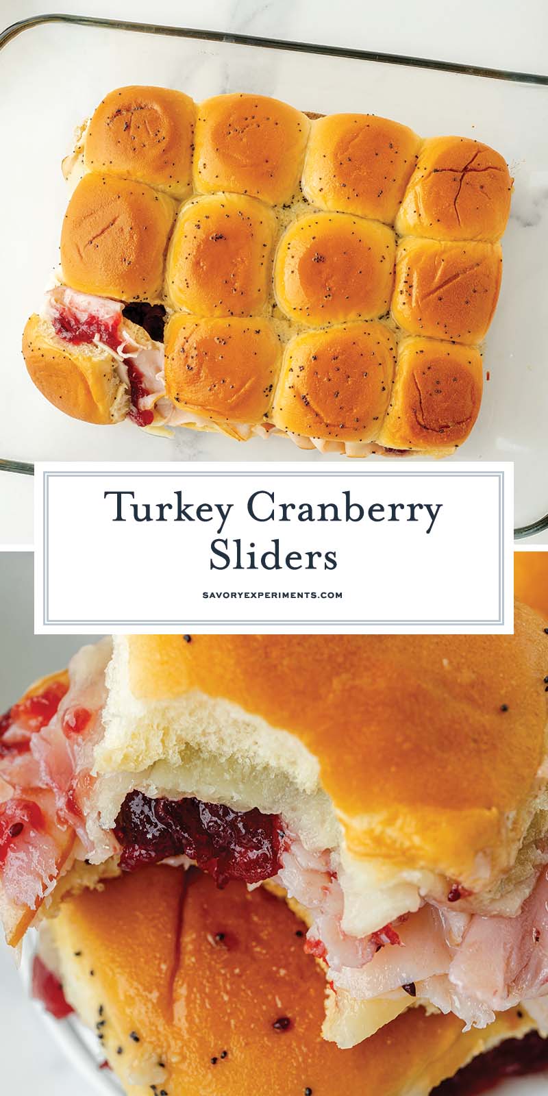 collage of turkey cranberry sliders