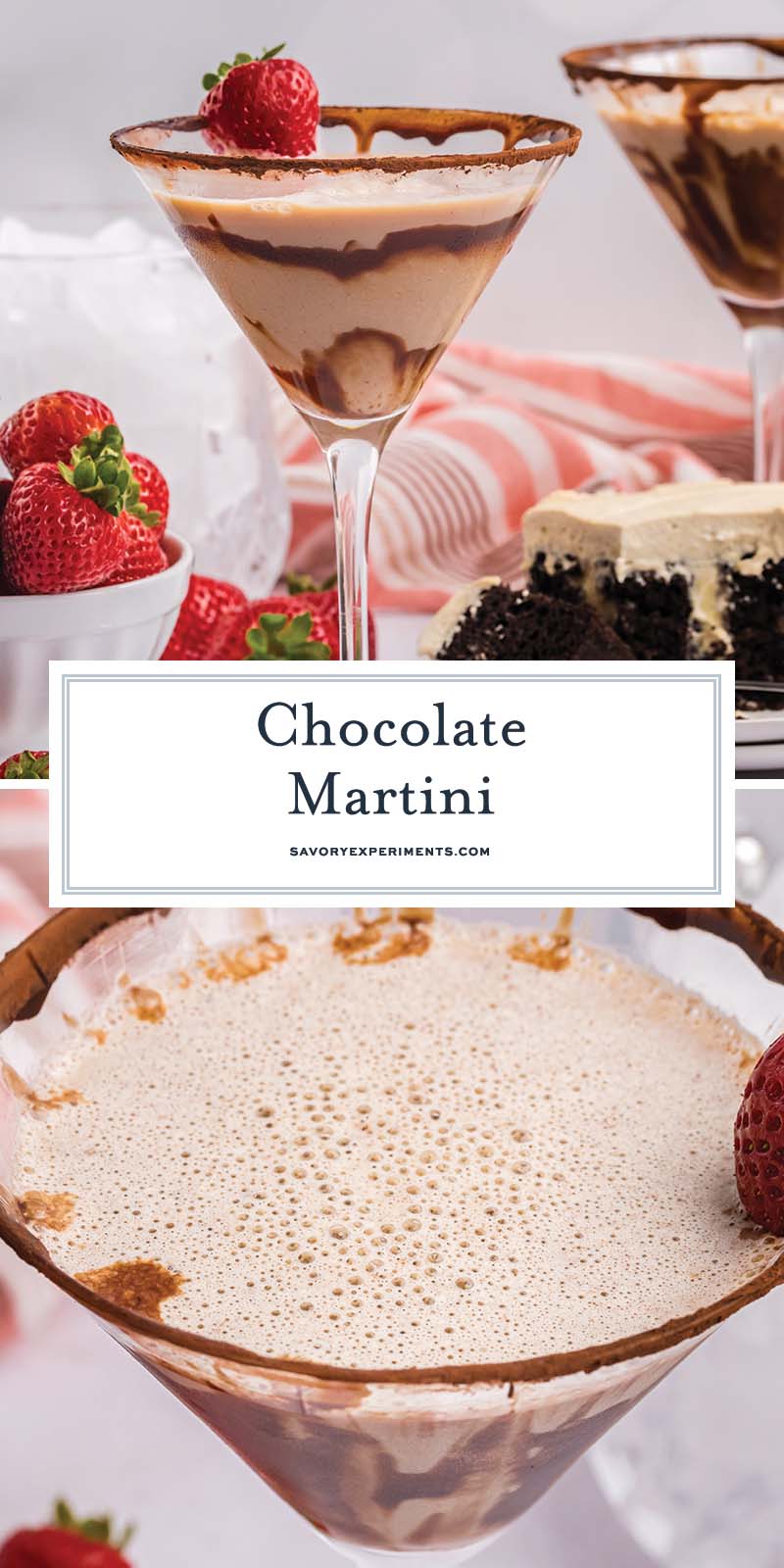 collage of chocolate martinis