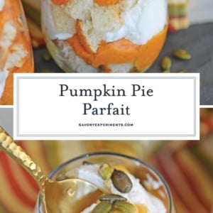 collage of no bake pumpkin pie parfait for Pinterest