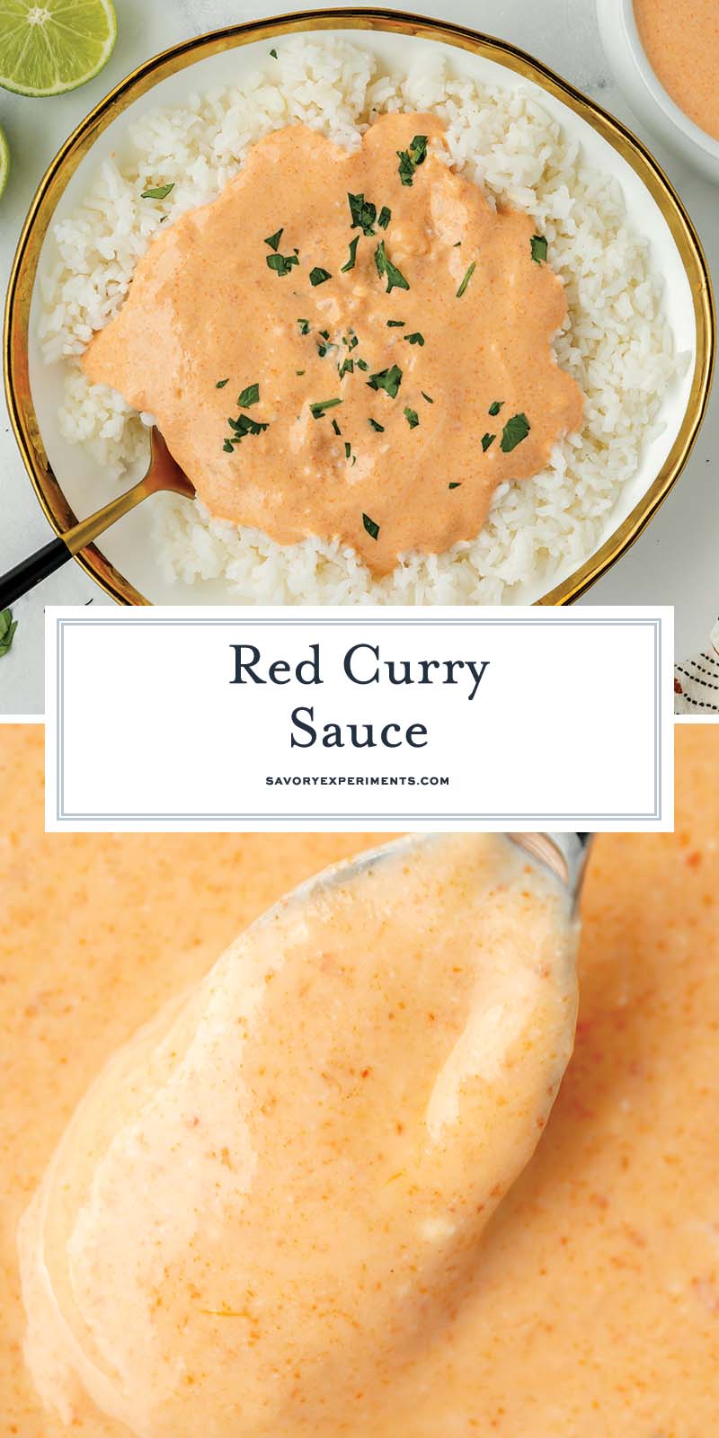 collage of red curry sauce