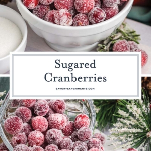 collage of sugared cranberries