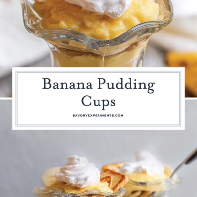 collage of banana pudding for pinterest