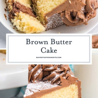 collage of brown butter cake