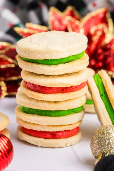 stack of cream wafer cookies