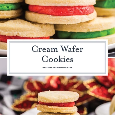 collage of cream wafer cookies