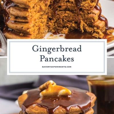 collage of gingerbread pancakes