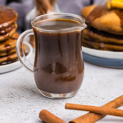 straight on shot of jar of gingerbread syrup