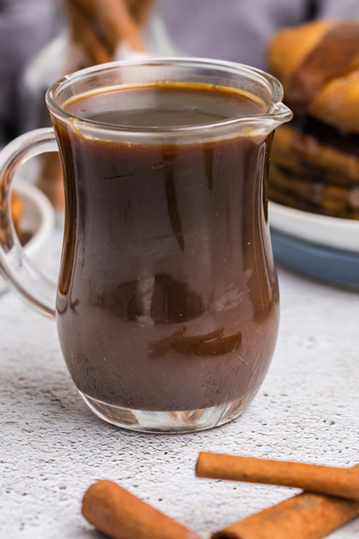 straight on shot of jar of gingerbread syrup