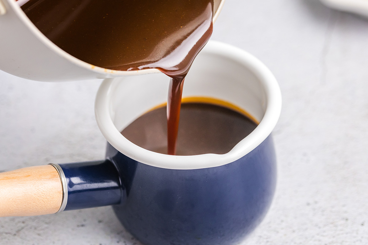 gingerbread syrup poured into bowl