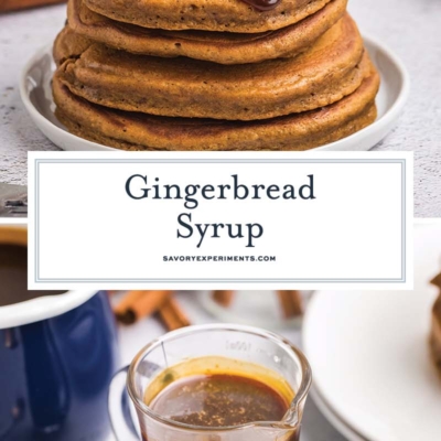 collage of gingerbread syrup