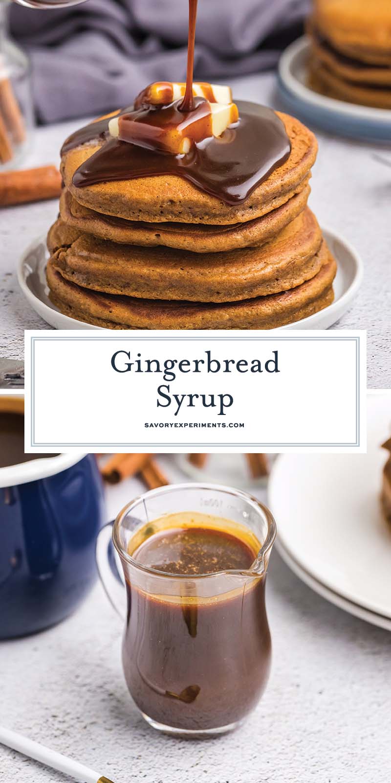 collage of gingerbread syrup