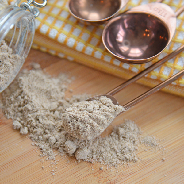 close up of measuring spoon of homemade gravy mix