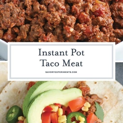 collage of instant pot taco meat