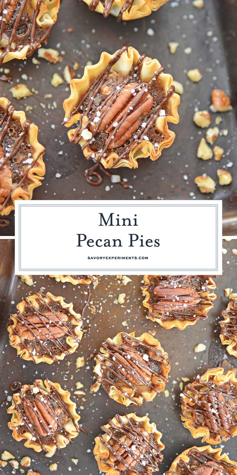 collage of pecan pie for pinterest