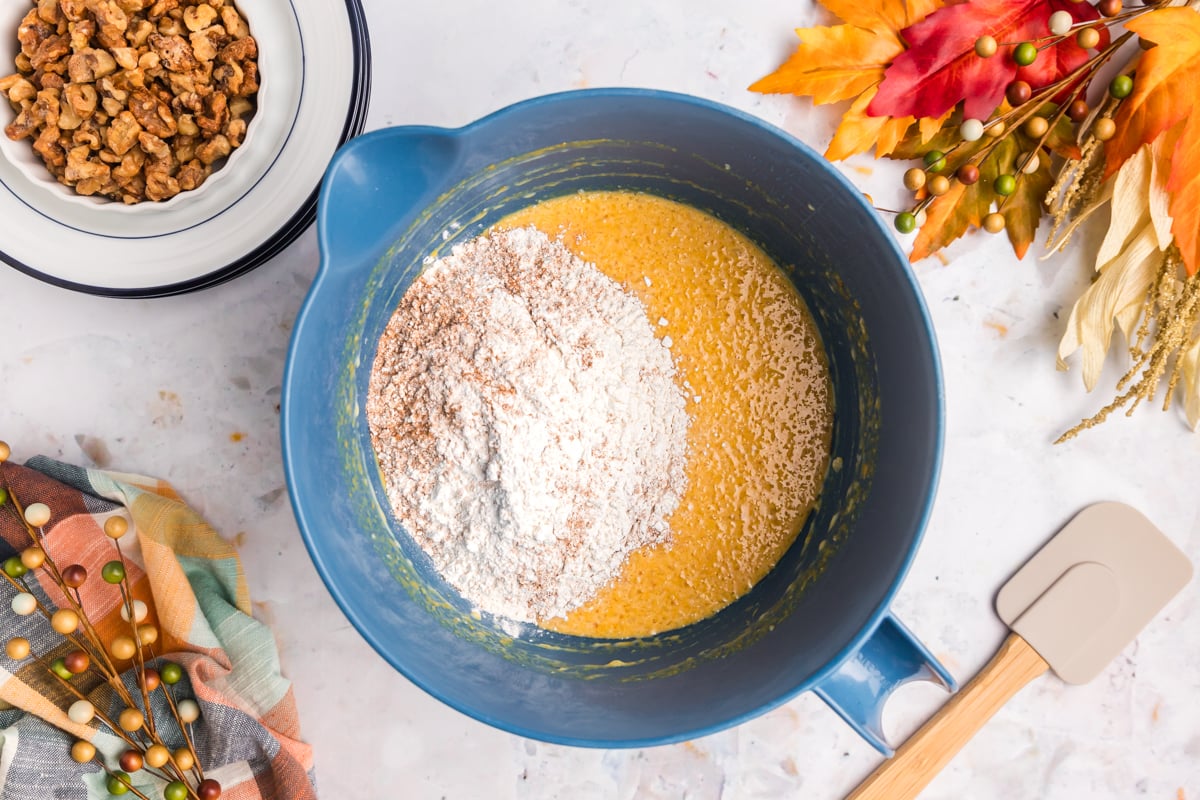 dry and wet batter ingredients combined