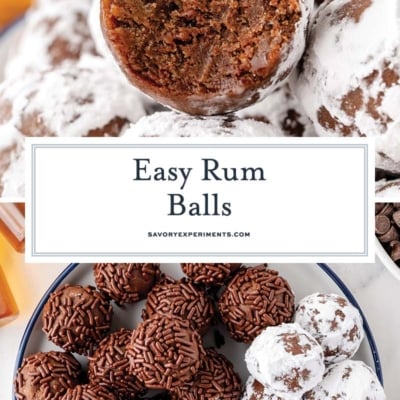 collage of rum balls