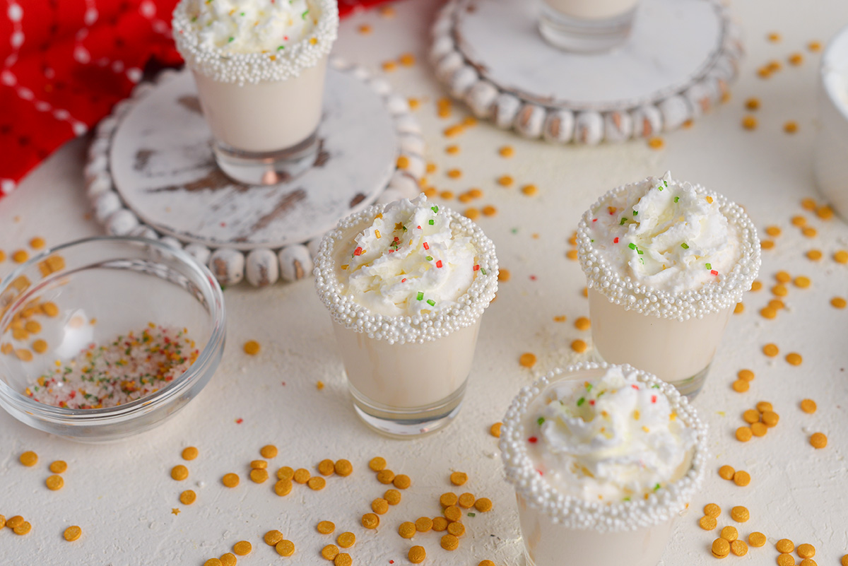 angled shot of sugar cookie shots