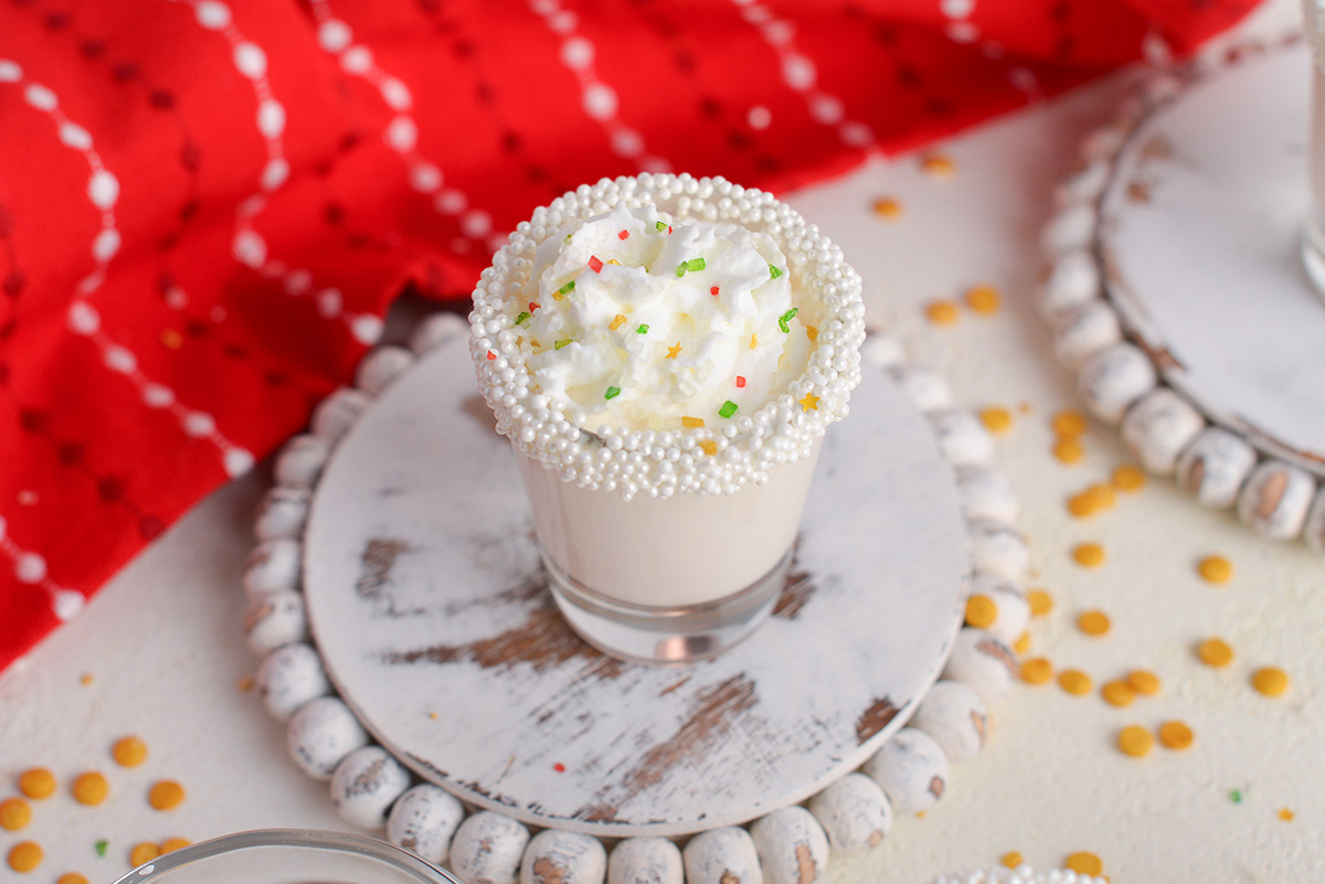 angled shot of Christmas cookie shot