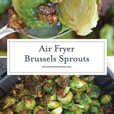 collage of air fryer brussels sprouts