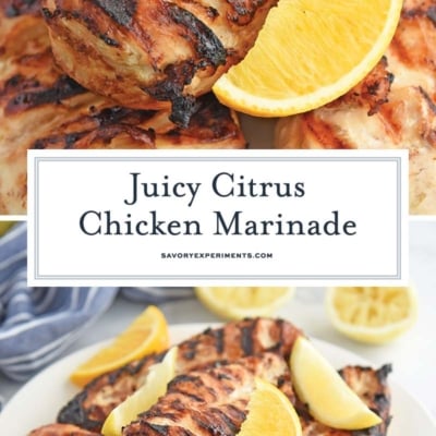 collage of grilled citrus chicken