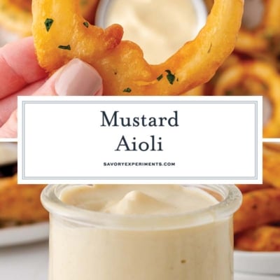 collage of mustard aioli