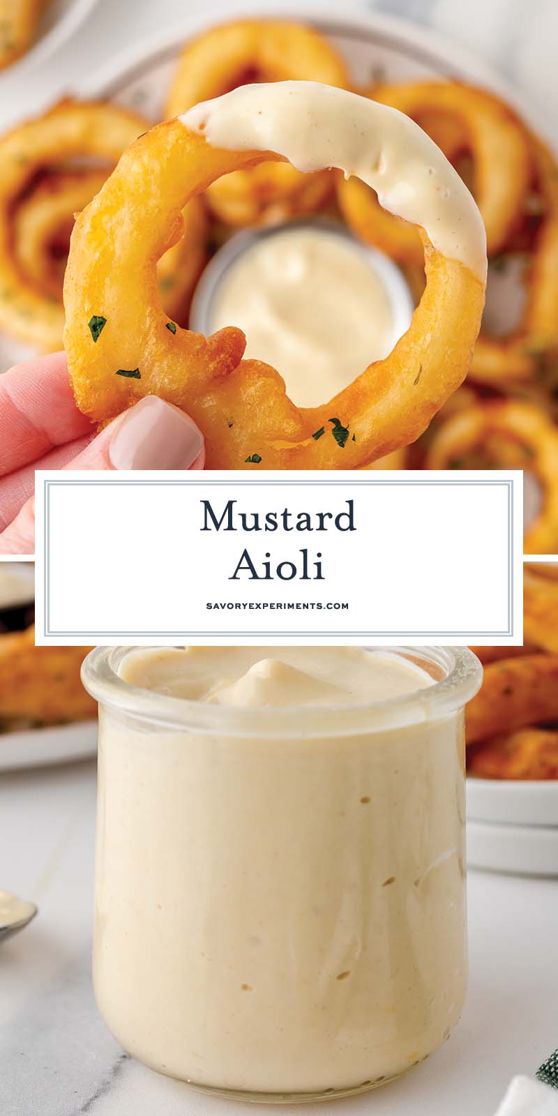 collage of mustard aioli