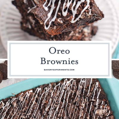 collage of oreo brownies