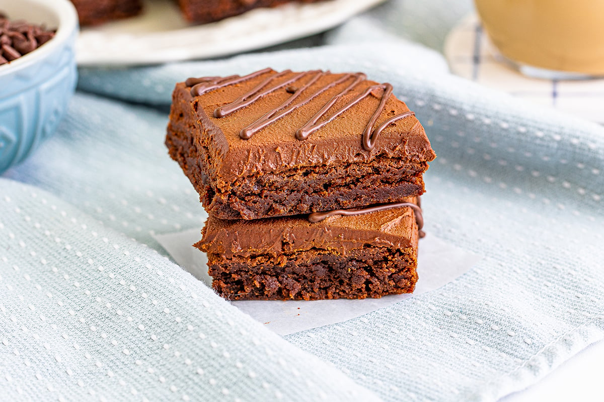 stack of two bailey's brownies